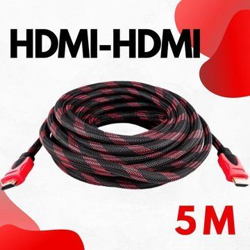 Кабель усиленный 5м переходник адаптер HDMI-HDMI папа-папа аудио видео шнур в обмотке ws85257 фото
