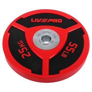 Бамперні диски поліуретанові Bumper Plates LiveUp LP8027-25 o50.5мм 25кг червоний-чорний LP8027-25 фото