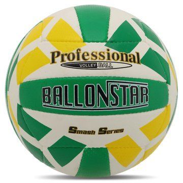 Мяч волейбольный BALLONSTAR VB-5064 №5 PU зеленый-белый-желтый VB-5064 фото