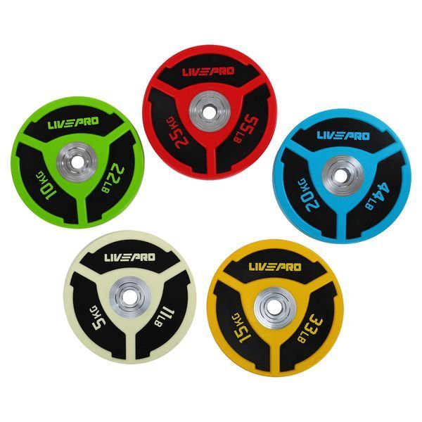 Бамперні диски поліуретанові Bumper Plates LiveUp LP8027-25 o50.5мм 25кг червоний-чорний LP8027-25 фото