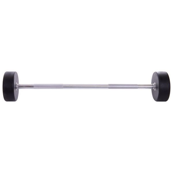 Штанга неразборная с фиксированным весом прямая полиуретановая Zelart Urethane Barbell TA-2689-35 длина-110см 35кг черный-салатовый TA-2689-35 фото