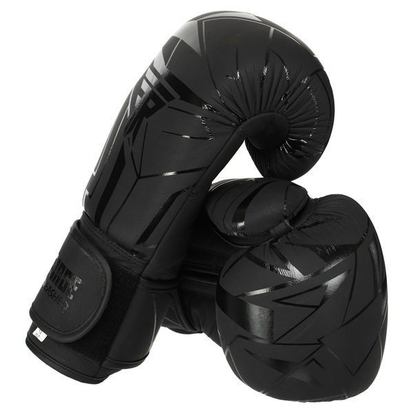 Перчатки боксерские на липучке кожаные FISTRAGE INTENSE FIGHTER VL-9350 10-14 унций серый-черный 10 унции VL-9350 фото