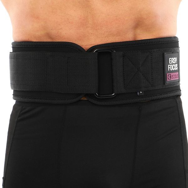 Пояс атлетический текстильный EZOUS POWER BELT ARMOR O-07 спинка-18см размер S-L черный O-07 фото