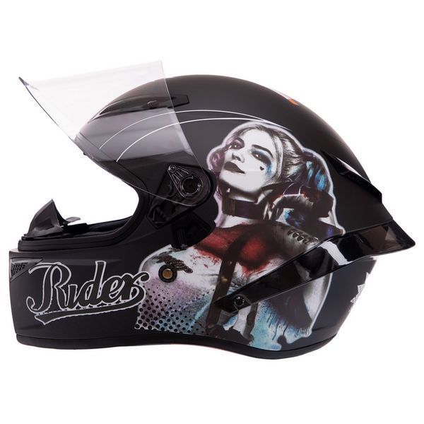 Мотошлем интеграл (full face) QKE HARLEY QUINN Rider Crazy Girl M-9545 M-XL черный-белый L M-9545 фото