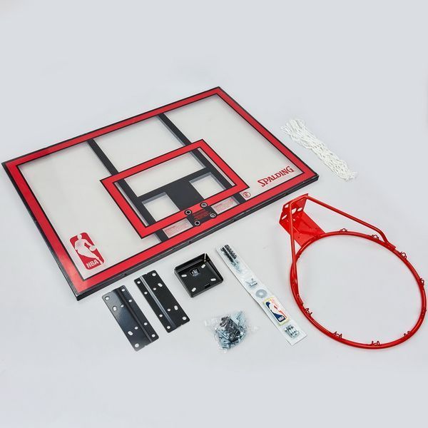 Щит баскетбольный с кольцом и сеткой SPALDING NBA COMBO 79351CN размер 108x73см кольцо o49см 79351CN фото