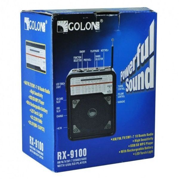 Радиоприемник GOLON RX-9100 USB+SD Радио с фонарем, Ретро радиоприемник, Fm передатчик. Цвет: красный ws15633 фото