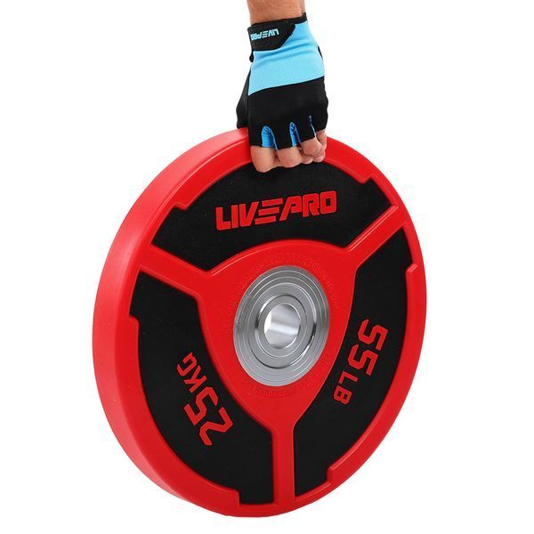 Бамперні диски поліуретанові Bumper Plates LiveUp LP8027-25 o50.5мм 25кг червоний-чорний LP8027-25 фото
