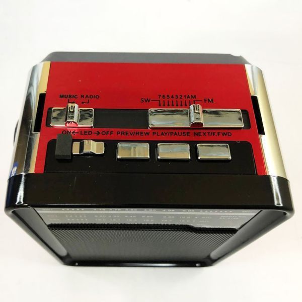Радиоприемник GOLON RX-9100 USB+SD Радио с фонарем, Ретро радиоприемник, Fm передатчик. Цвет: красный ws15633 фото