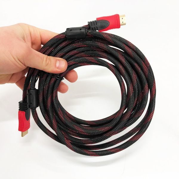 Кабель усиленный 5м переходник адаптер HDMI-HDMI папа-папа аудио видео шнур в обмотке ws85257 фото
