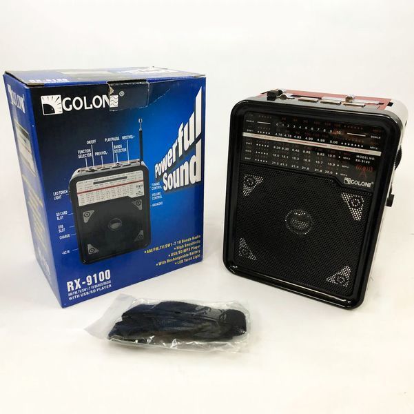 Радиоприемник GOLON RX-9100 USB+SD Радио с фонарем, Ретро радиоприемник, Fm передатчик. Цвет: красный ws15633 фото