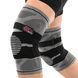 Наколінник бандаж еластичний з фіксуючим ременем KNEE BRACE EZOUS A-07 2шт M-XL сірий-чорний M A-07 фото 1