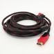 Кабель усиленный 5м переходник адаптер HDMI-HDMI папа-папа аудио видео шнур в обмотке ws85257 фото 2