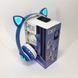Беспроводные наушники с кошачьими ушками и RGB подсветкой Cat VZV 23M. Цвет: синий ws53257-3 фото 1