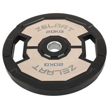 Млинці диски гумові 2 Handle металева втулка Zelart TA-4792-20 51мм 20кг чорний TA-4792-20 фото