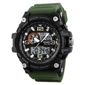 Часы наручные мужские SKMEI 1283AG ARMY GREEN, армейские часы противоударные. Цвет: зеленый ws28574 фото