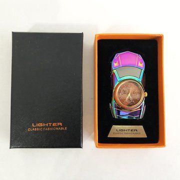 Спиральная зажигалка, электрозажигалка аккумуляторная USB-813 + часы ws72449 фото