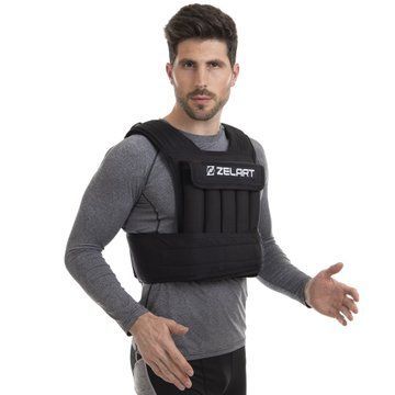 Жилет утяжелитель с регулируемым весом Zelart WEIGTH VEST FI-2630-20 вес-2-20 кг черный FI-2630-20 фото