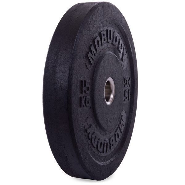 Бамперні диски гумові Bumper Plates MDbuddy TA-2676-15 51мм 15кг чорний TA-2676-15 фото