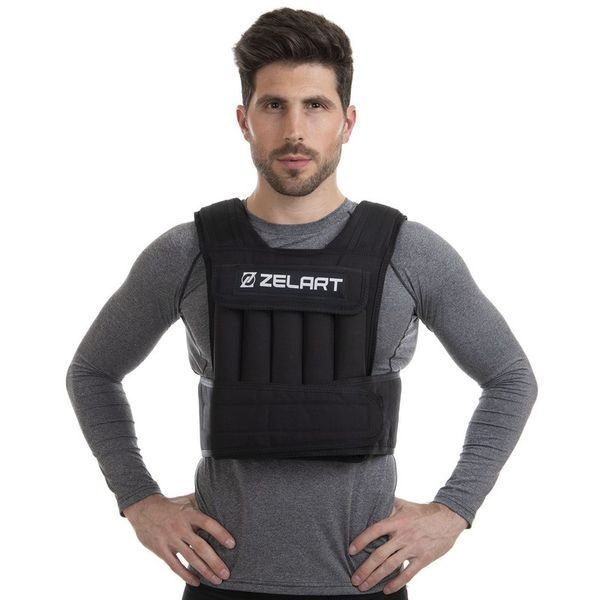 Жилет утяжелитель с регулируемым весом Zelart WEIGTH VEST FI-2630-20 вес-2-20 кг черный FI-2630-20 фото