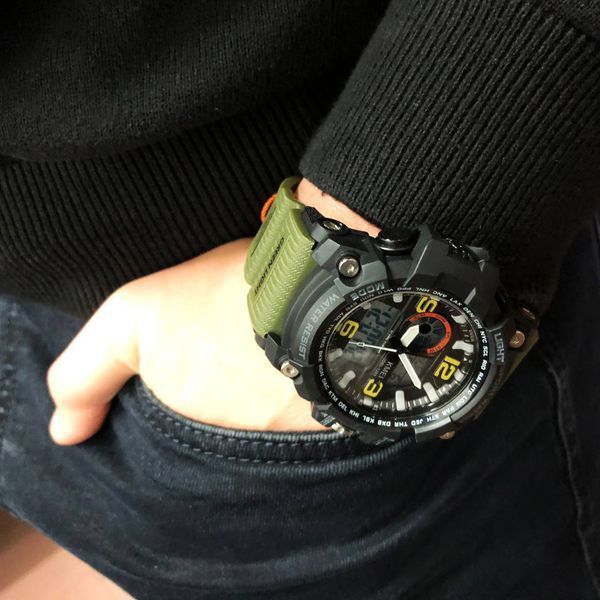 Часы наручные мужские SKMEI 1283AG ARMY GREEN, армейские часы противоударные. Цвет: зеленый ws28574 фото