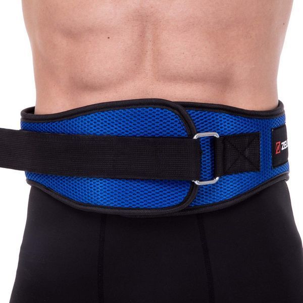 Пояс атлетический текстильный Zelart SB-165415 размер-XS-XXL спинка-16см размер XS-XXL синий SB-165415 фото