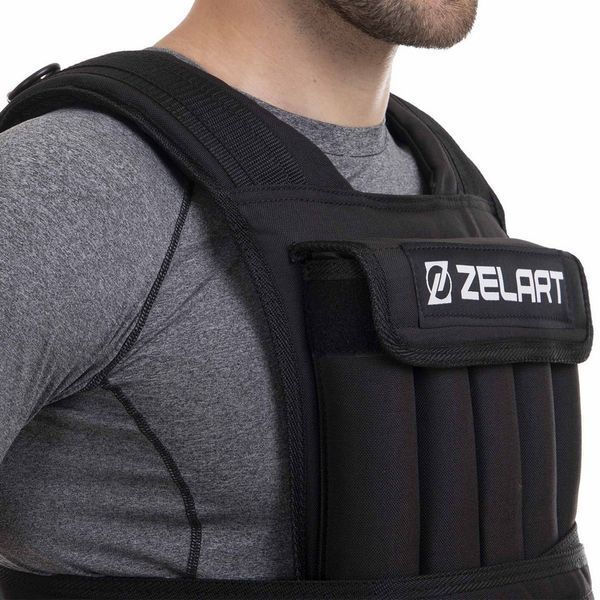 Жилет утяжелитель с регулируемым весом Zelart WEIGTH VEST FI-2630-20 вес-2-20 кг черный FI-2630-20 фото