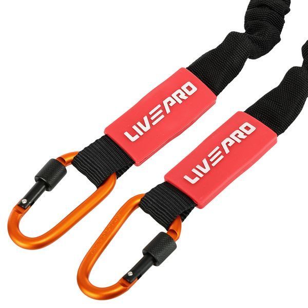 Эспандер трубчатый с карабином в защитном рукаве RESISTANCE TUBE LiveUp LP8401-L нагрузка высокая LP8401-L фото
