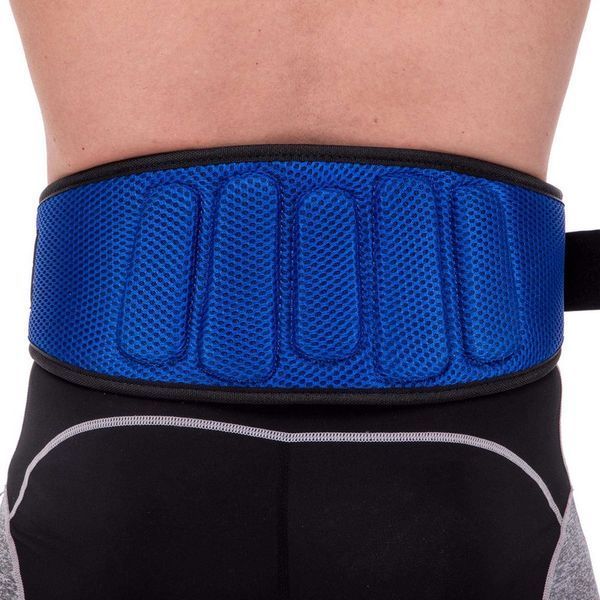 Пояс атлетический текстильный Zelart SB-165415 размер-XS-XXL спинка-16см размер XS-XXL синий SB-165415 фото