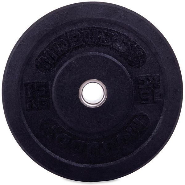 Бамперні диски гумові Bumper Plates MDbuddy TA-2676-15 51мм 15кг чорний TA-2676-15 фото