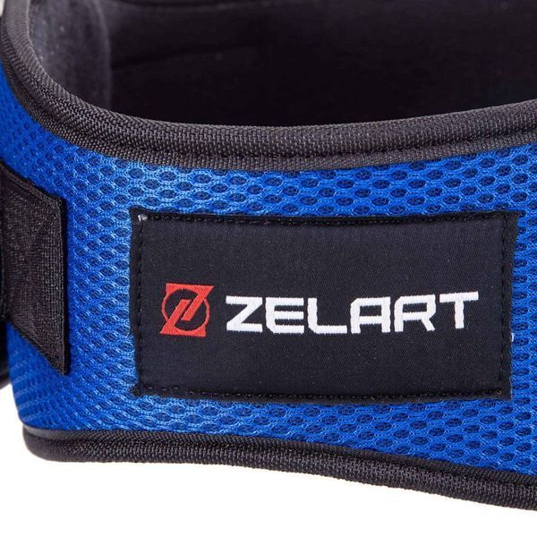 Пояс атлетический текстильный Zelart SB-165415 размер-XS-XXL спинка-16см размер XS-XXL синий SB-165415 фото