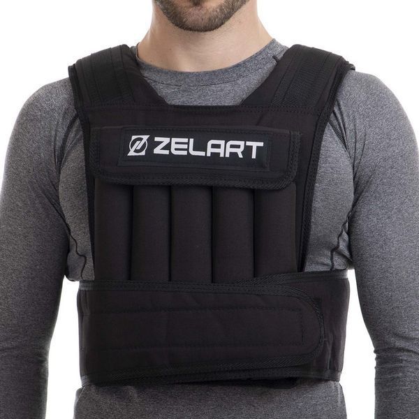 Жилет утяжелитель с регулируемым весом Zelart WEIGTH VEST FI-2630-20 вес-2-20 кг черный FI-2630-20 фото