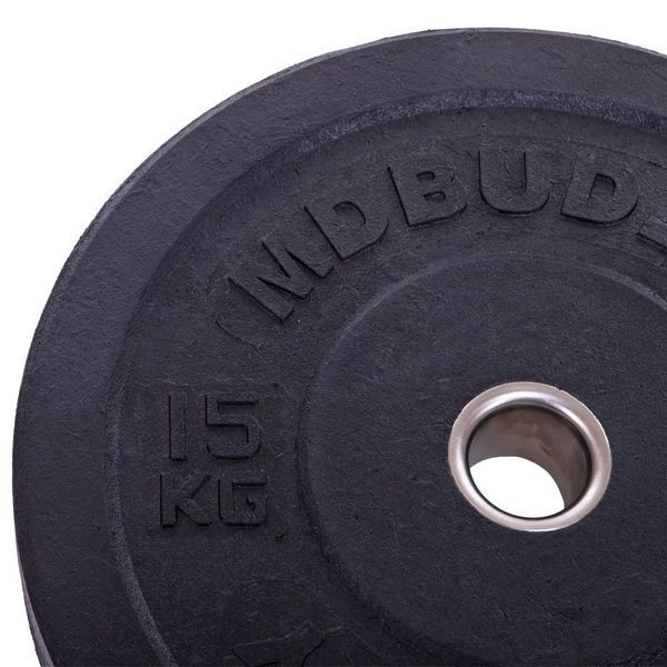 Бамперні диски гумові Bumper Plates MDbuddy TA-2676-15 51мм 15кг чорний TA-2676-15 фото