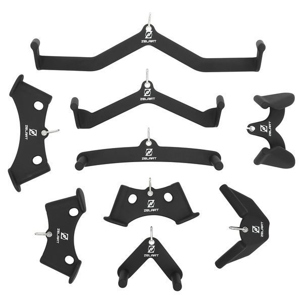 Рукоятка для тяги із середнім хватом Mide Grip нековзне покриття Zelart TA-9632 53см чорний TA-9632 фото