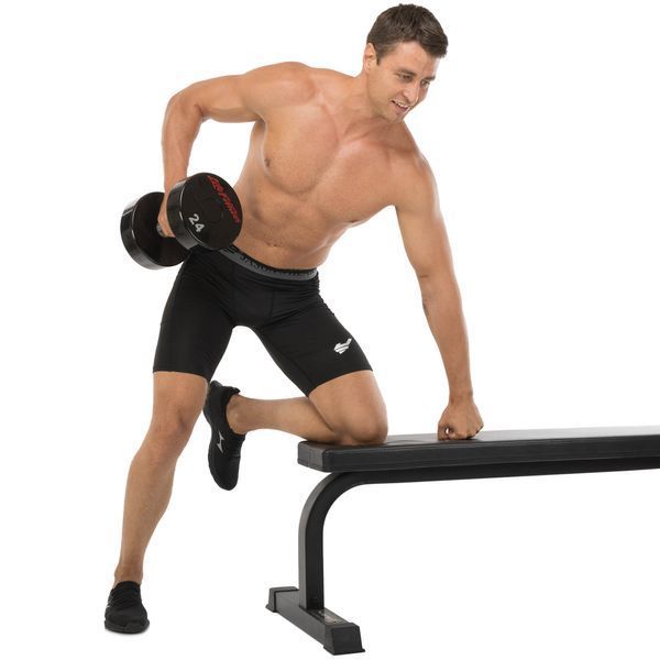 Гантель цільна професійна з поліуретановим покриттям LIFE FITNESS SC-80081-24 1шт 24кг чорний-червоний SC-80081-24 фото