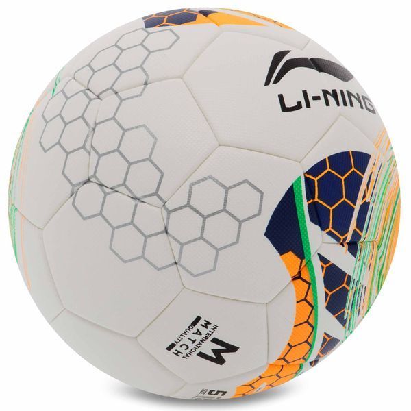 Мяч футбольный LI-NING LFQK579-1 №5 PU+EVA белый-желтый LFQK579-1 фото