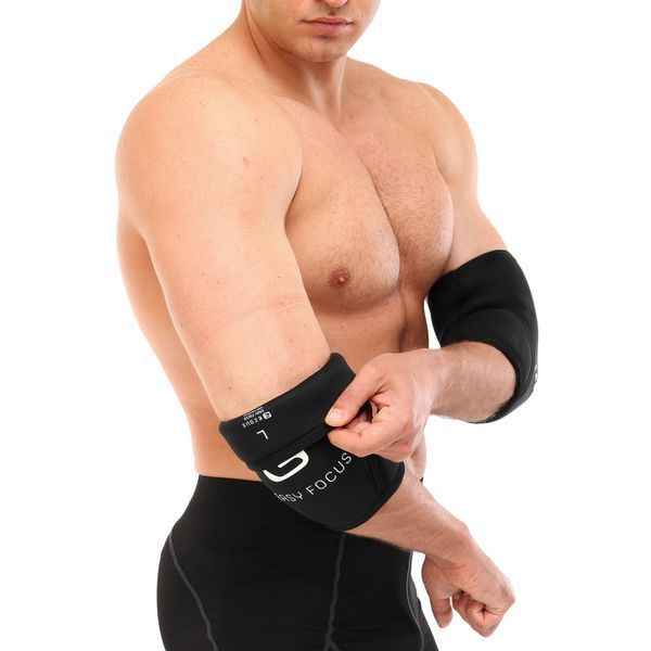Налокотники для жима 2штуки ELBOW SLEEVE EZOUS A-03 2шт S-XL черный L A-03 фото