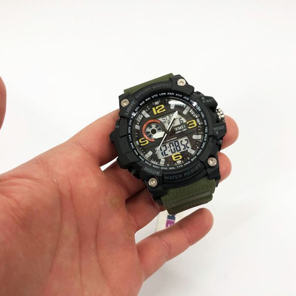 Часы наручные мужские SKMEI 1283AG ARMY GREEN, армейские часы противоударные. Цвет: зеленый ws28574 фото