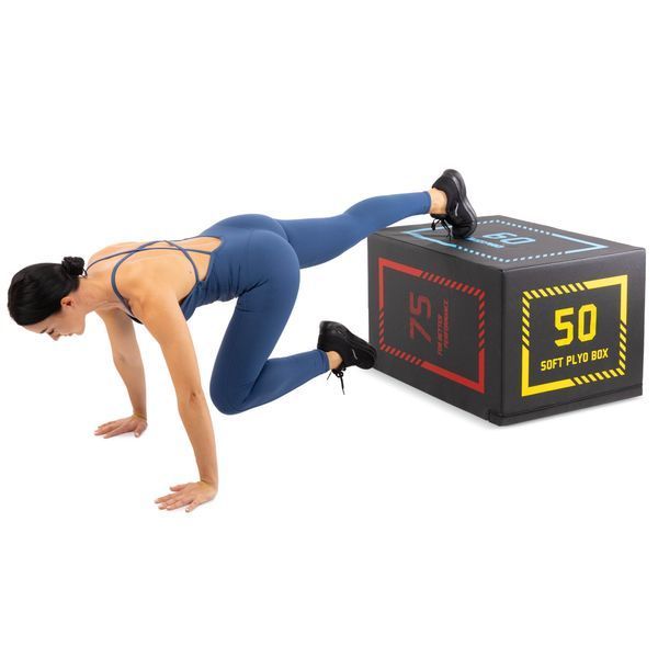 Бокс плиометрический тумба для кроссфита Плиобокс SOFT PLYO BOX LiveUp LP8155 1шт 50х60х75см черный LP8155 фото