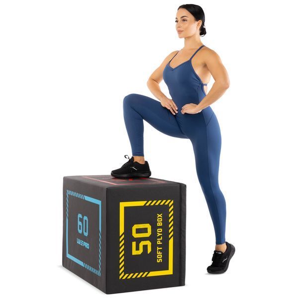 Бокс плиометрический тумба для кроссфита Плиобокс SOFT PLYO BOX LiveUp LP8155 1шт 50х60х75см черный LP8155 фото