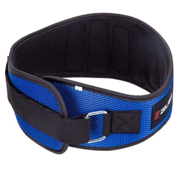 Пояс атлетический текстильный Zelart SB-165415 размер-XS-XXL спинка-16см размер XS-XXL синий SB-165415 фото