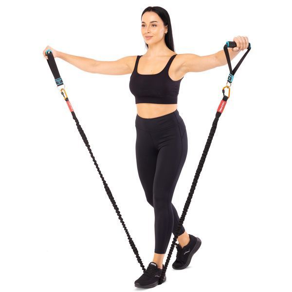 Эспандер трубчатый с карабином в защитном рукаве RESISTANCE TUBE LiveUp LP8401-L нагрузка высокая LP8401-L фото