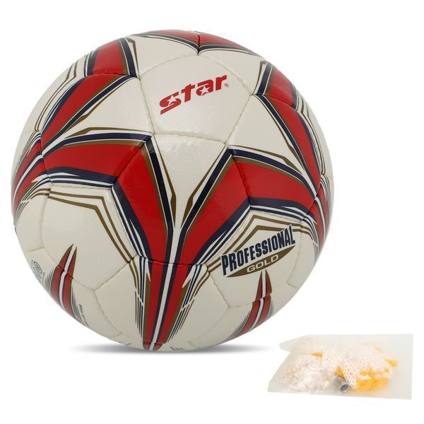 М'яч футбольний STAR PROFESSIONAL GOLD SB344G №4 Composite Leather білий-червоний SB344G фото