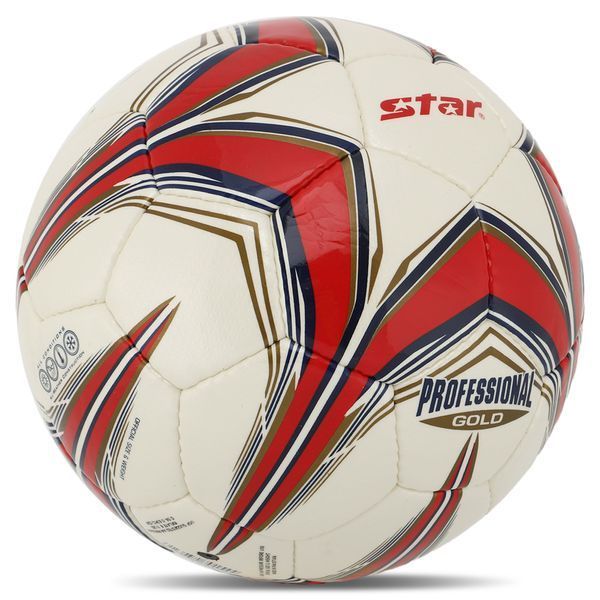 М'яч футбольний STAR PROFESSIONAL GOLD SB344G №4 Composite Leather білий-червоний SB344G фото