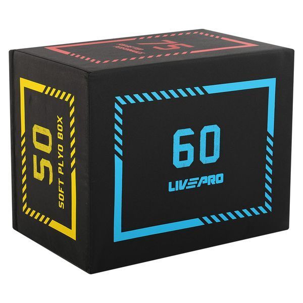 Бокс плиометрический тумба для кроссфита Плиобокс SOFT PLYO BOX LiveUp LP8155 1шт 50х60х75см черный LP8155 фото