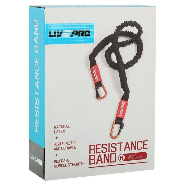 Эспандер трубчатый с карабином в защитном рукаве RESISTANCE TUBE LiveUp LP8401-L нагрузка высокая LP8401-L фото