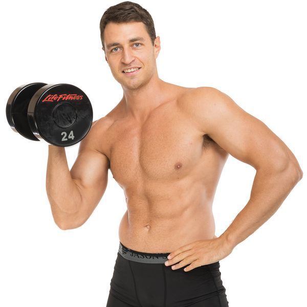 Гантель цільна професійна з поліуретановим покриттям LIFE FITNESS SC-80081-24 1шт 24кг чорний-червоний SC-80081-24 фото