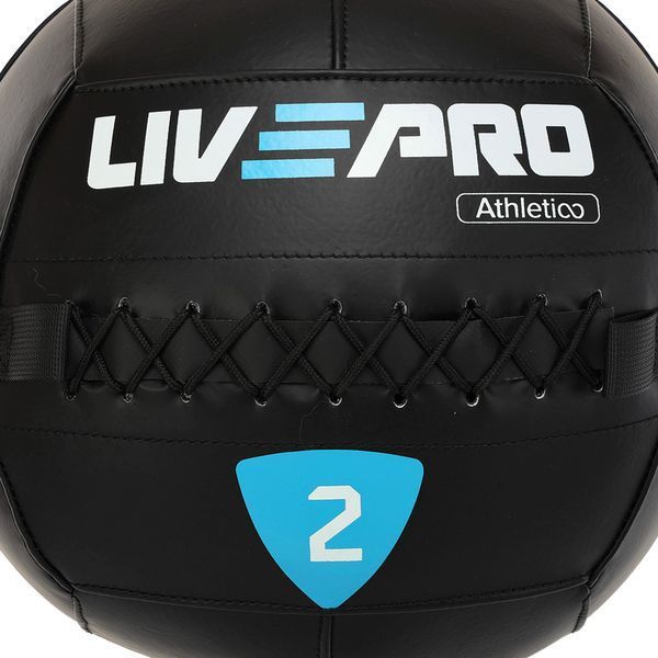 М'яч набивний медичний для кросфіту WALL BALL LiveUp LP8103-2 2кг чорний LP8103-2 фото