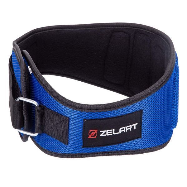 Пояс атлетический текстильный Zelart SB-165415 размер-XS-XXL спинка-16см размер XS-XXL синий SB-165415 фото