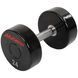Гантель цільна професійна з поліуретановим покриттям LIFE FITNESS SC-80081-24 1шт 24кг чорний-червоний SC-80081-24 фото 1