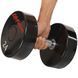 Гантель цільна професійна з поліуретановим покриттям LIFE FITNESS SC-80081-24 1шт 24кг чорний-червоний SC-80081-24 фото 5